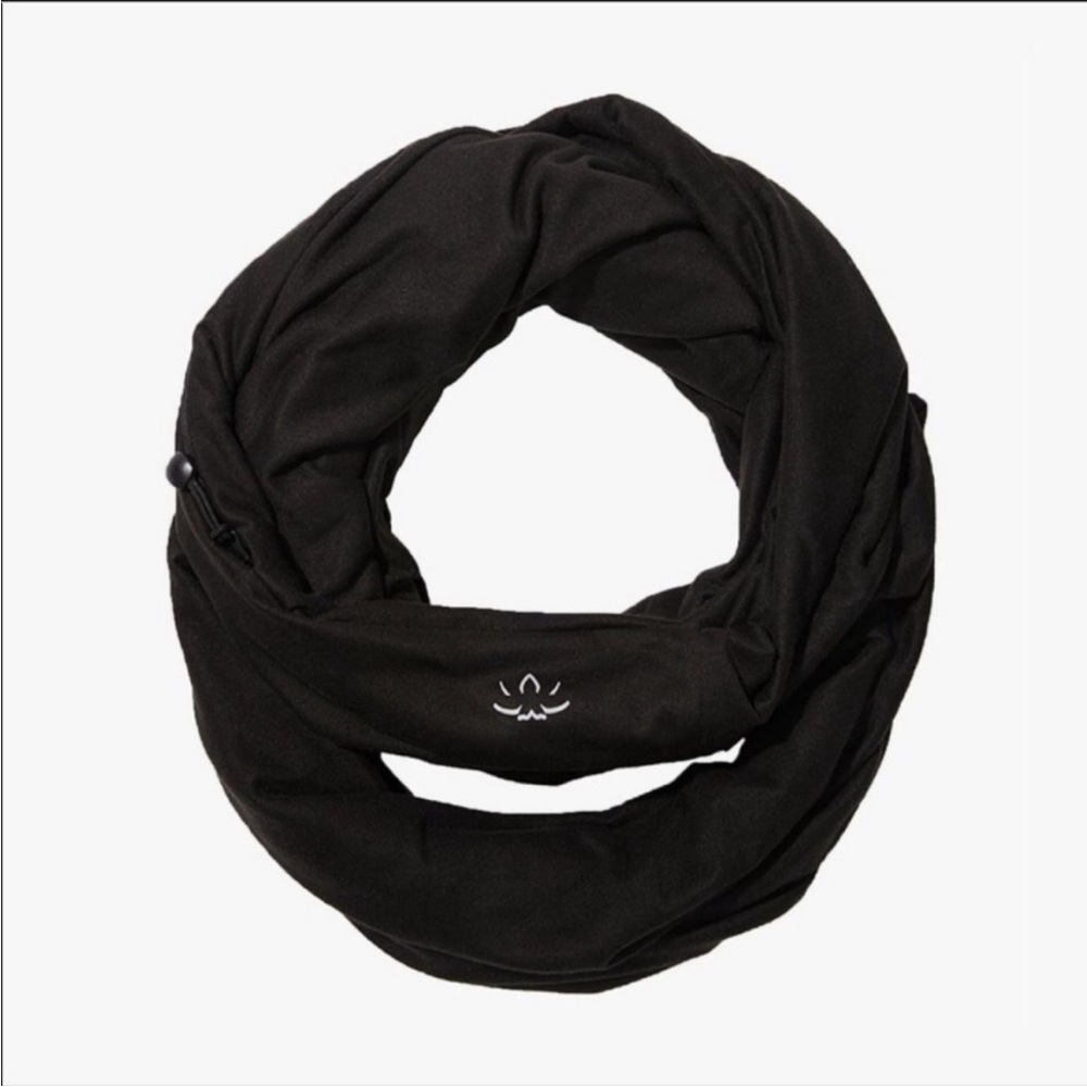 Beyond Yoga Black Scarf with Logo